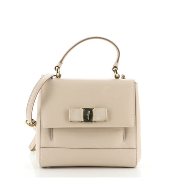 Salvatore Ferragamo Carrie Vara Shoulder Bag Saffiano Leather Small