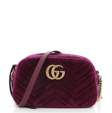 Gucci GG Marmont Shoulder Bag Matelasse Velvet Small