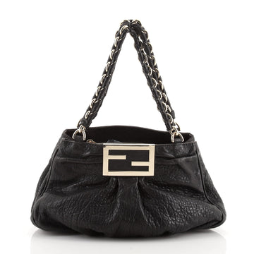 Fendi Mia Tote Pebbled Leather Medium