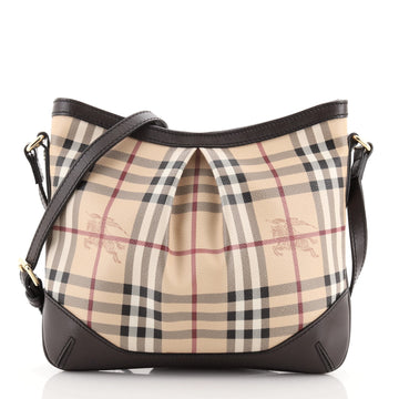 Burberry Hartham Crossbody Bag Haymarket Coated Canvas Medium