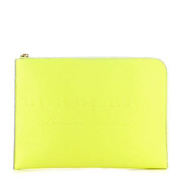 Burberry Zip Around Pouch Embossed Leather Large