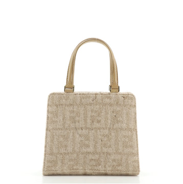 Fendi Vintage Top Handle  Bag Zucca Wool Mini