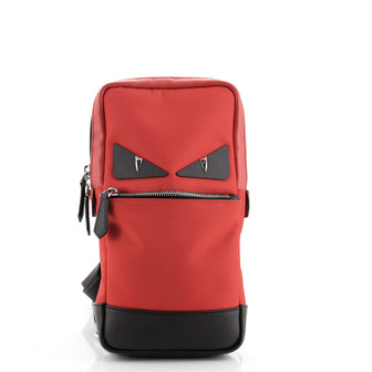 Fendi Monster Sling Bag Nylon and Leather Medium