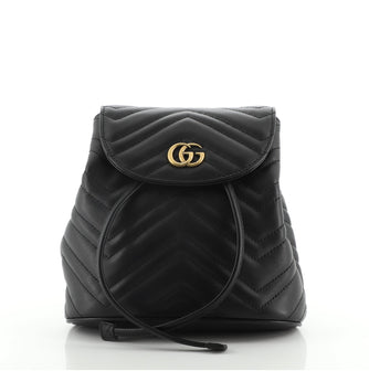 Gucci GG Marmont Drawstring Backpack Matelasse Leather Mini