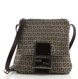 Fendi Vintage Flap Crossbody Bag Zucchino Canvas Medium