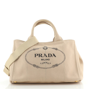 Prada Canapa Convertible Tote Canvas Medium