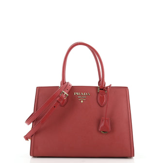 Prada Convertible Open Tote Saffiano with Soft Calf Medium