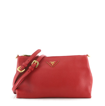 Prada Flat Zip Crossbody Bag Vitello Daino Mini