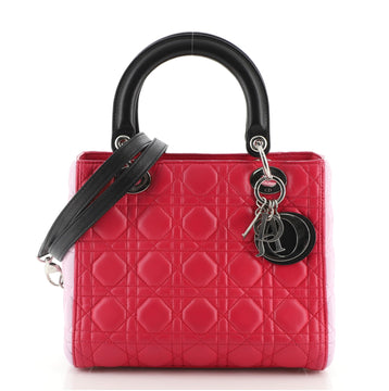 Christian Dior Tricolor Lady Dior Bag Cannage Quilt Leather Medium