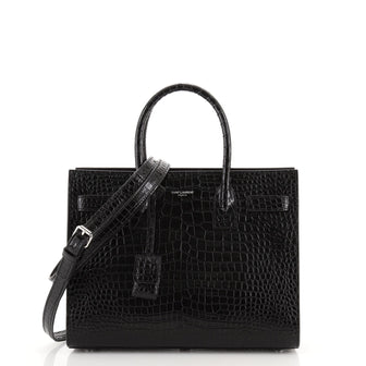 Saint Laurent Sac de Jour NM Bag Crocodile Embossed Leather Baby