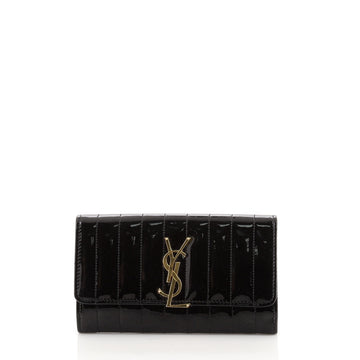 Saint Laurent Vicky Flap Wallet Vertical Quilted Leather