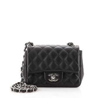 Chanel Square Classic Single Flap Bag Quilted Lambskin Mini