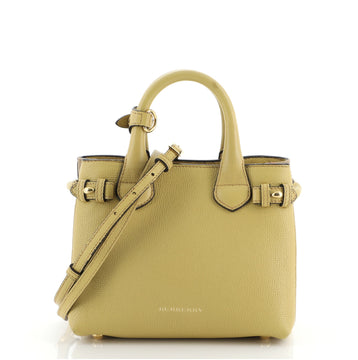 Burberry Banner Tote Leather and House Check Canvas Mini