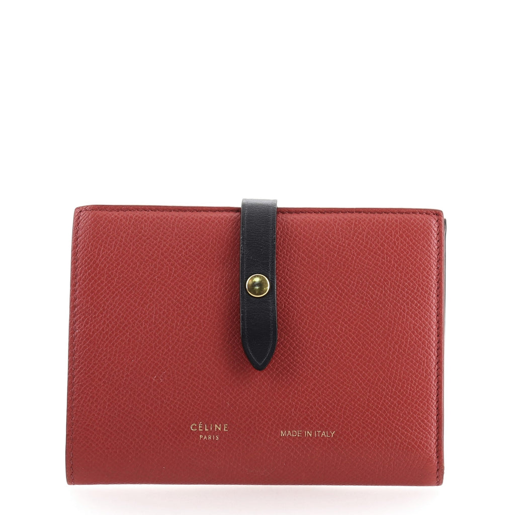 WALLET WITH STRAP - MEDIUM STRAP WALLET IN GRAINED CALFSKIN