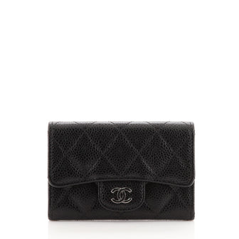 Chanel Classic Flap Card Case Quilted Caviar