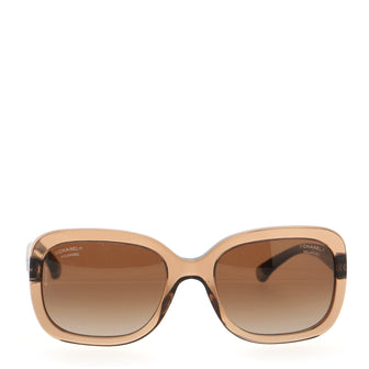 Chanel CC Square Sunglasses Acetate with Quilted Leather