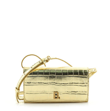 Balenciaga Touch B. Crossbody Bag Crocodile Embossed Leather Mini