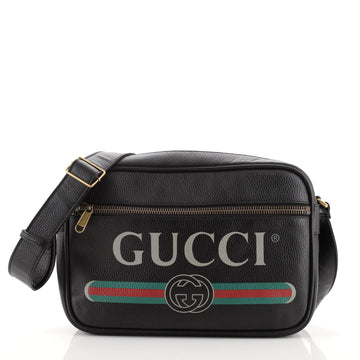 Gucci Logo Shoulder Bag Printed Leather