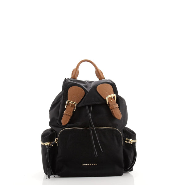 burberry medium nylon and leather backpack Burberry Rucksack Backpack Nylon with Leather Medium Black 746661