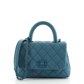 Chanel Coco Top Handle Bag Quilted Caviar Extra Mini