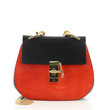 Chloe Drew Crossbody Bag Leather and Suede Small
