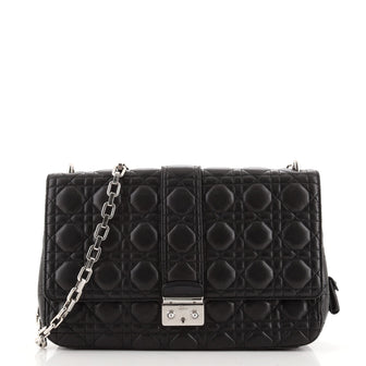 Christian Dior Miss Dior Flap Bag Cannage Quilt Lambskin Large