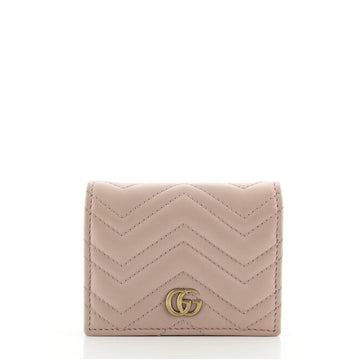 Gucci GG Marmont Flap Card Case Matelasse Leather