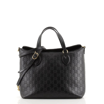 Gucci Signature Fold Over Tote Guccissima Leather Medium