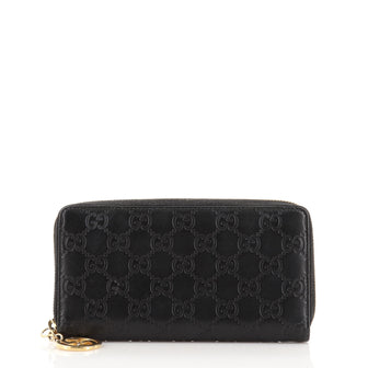 Gucci Signature Zip Around Wallet Guccissima Leather
