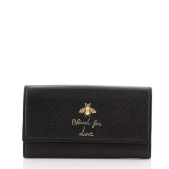Gucci Animalier Flap Wallet Leather Long