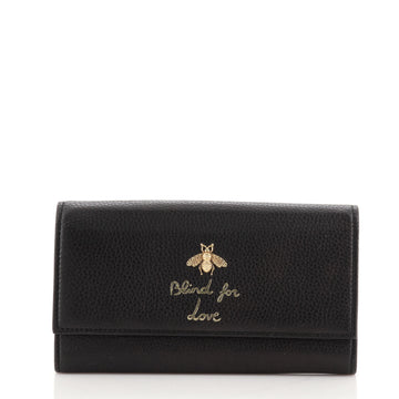 Gucci Animalier Flap Wallet Leather Long