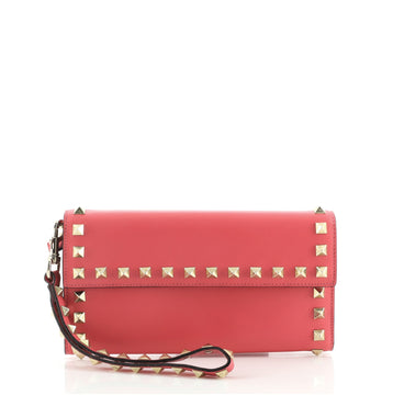 Valentino Rockstud Wristlet Wallet Leather Small