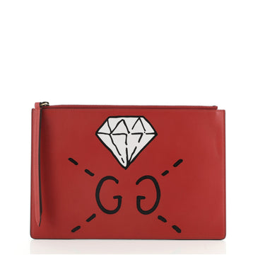 Gucci Zipped Pouch GucciGhost Leather Medium