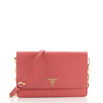 Prada Chain Wallet Crossbody Saffiano Leather