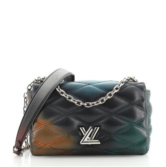 Louis Vuitton GO-14 Handbag Malletage Hologram Print Leather PM Black 747502