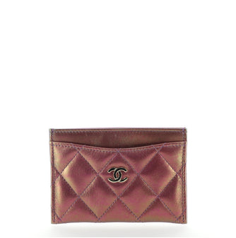 Chanel Classic Card Holder Quilted Iridescent Lambskin