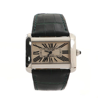 Cartier Tank Divan Automatic Watch Stainless Steel and Alligator 38