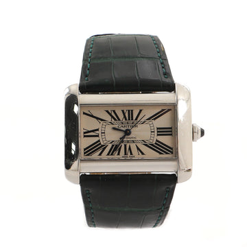Cartier Tank Divan Automatic Watch Stainless Steel and Alligator 38