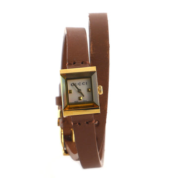 Gucci G-Frame Wrap Quartz Watch Plated Stainless Steel and Leather with Mother of Pearl 14