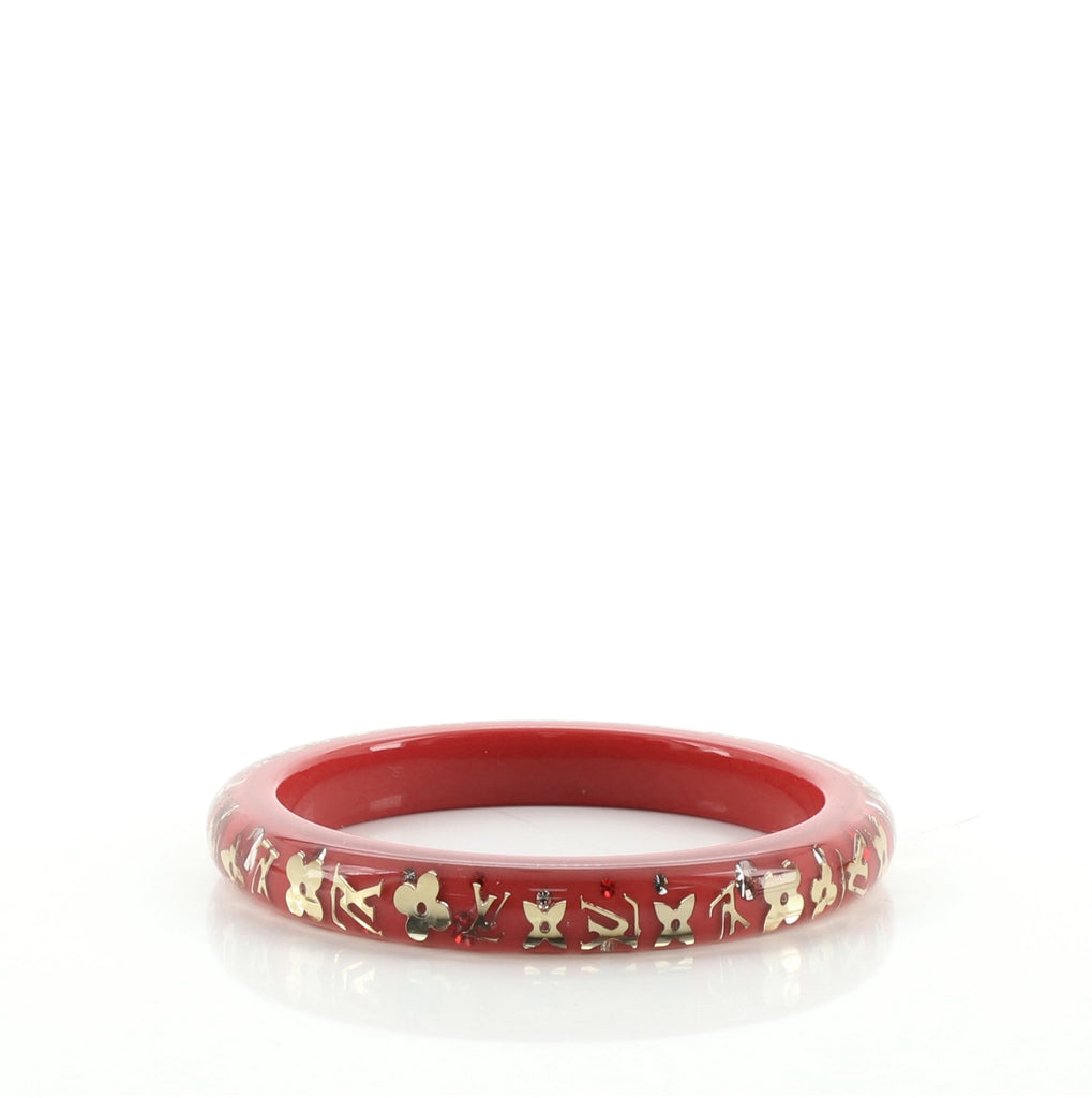 Louis Vuitton Inclusion Bangle - Red Resin With Rhinestones