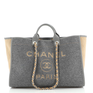 Chanel Deauville Tote Wool Felt Large