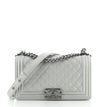 Chanel Boy Flap Bag Quilted Goatskin Old Medium