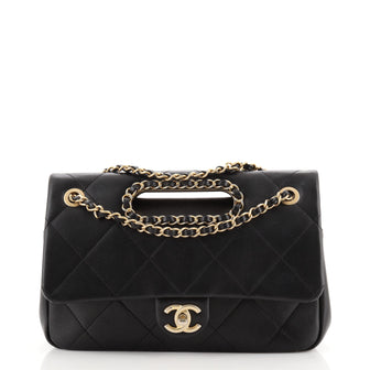 Chanel A Real Catch Flap Bag Quilted Lambskin Medium