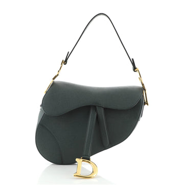 Christian Dior Saddle Handbag Leather Medium