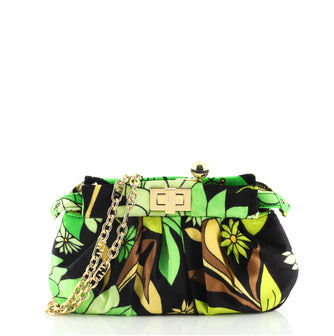Fendi Peekaboo Click Clutch Printed Velvet Small