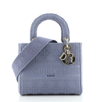 Christian Dior Lady D-Lite Bag Cannage Embroidered Canvas Medium