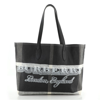 Burberry Doodle Reversible Tote Printed Canvas Large