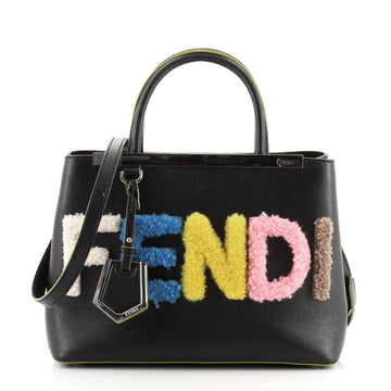 Fendi 2Jours Logo Bag Shearling and Leather Petite
