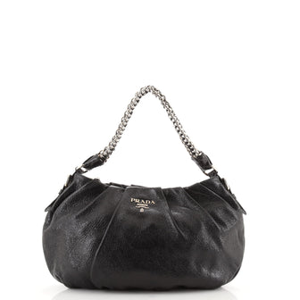 Prada Lux Chain Strap Hobo Cervo Leather Small