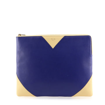 Celine Bicolor Coeur Clutch Leather
